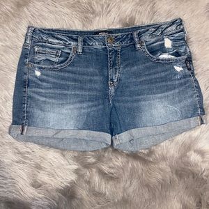 Silver shorts size 18 with 4 1/2 long